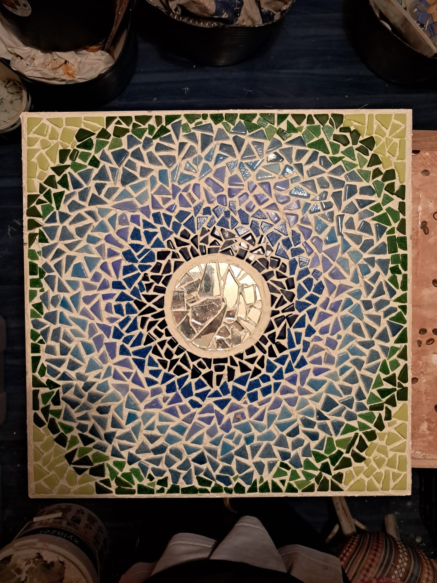 Spiral in Blue & Green